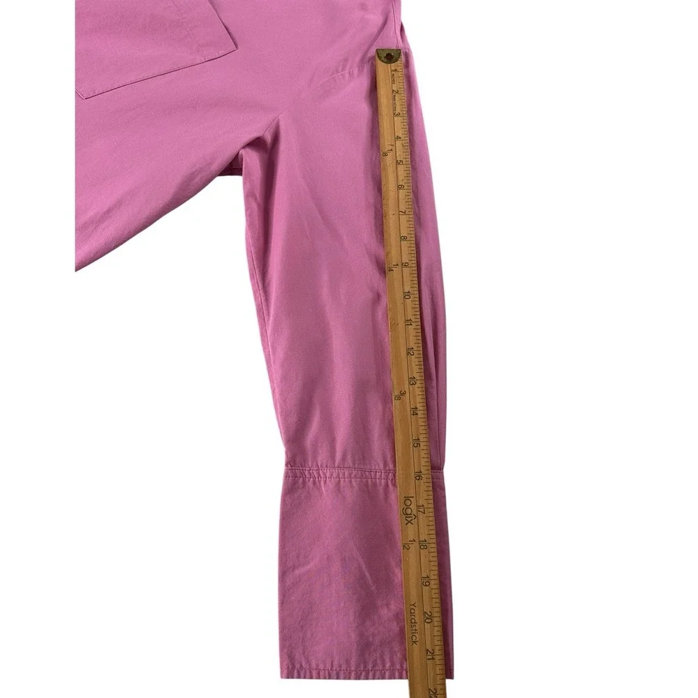 Free People Oversized Button Down Pink Open‎ Tie Back Shirt Size Small